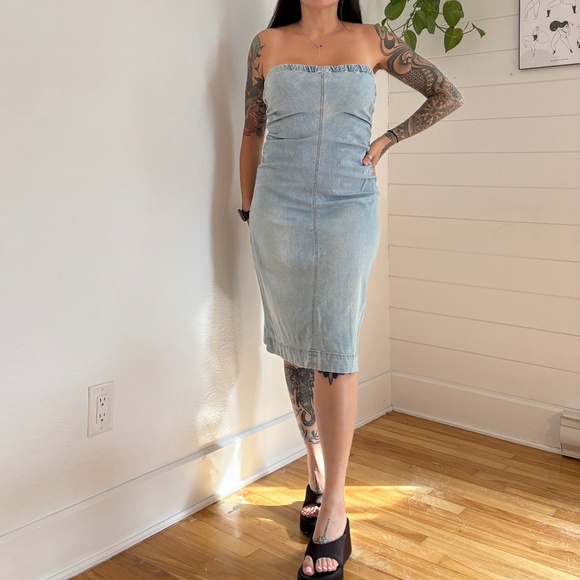 Y2K theory denim tube dress - Picture 1 of 5